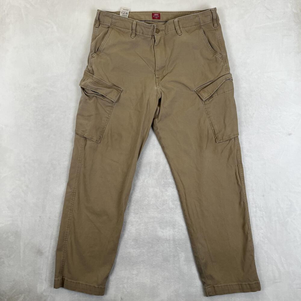 Levi's XX Cargo Pants Mens 38x32 Beige Regular Fit Taper Canvas Utility Workwear